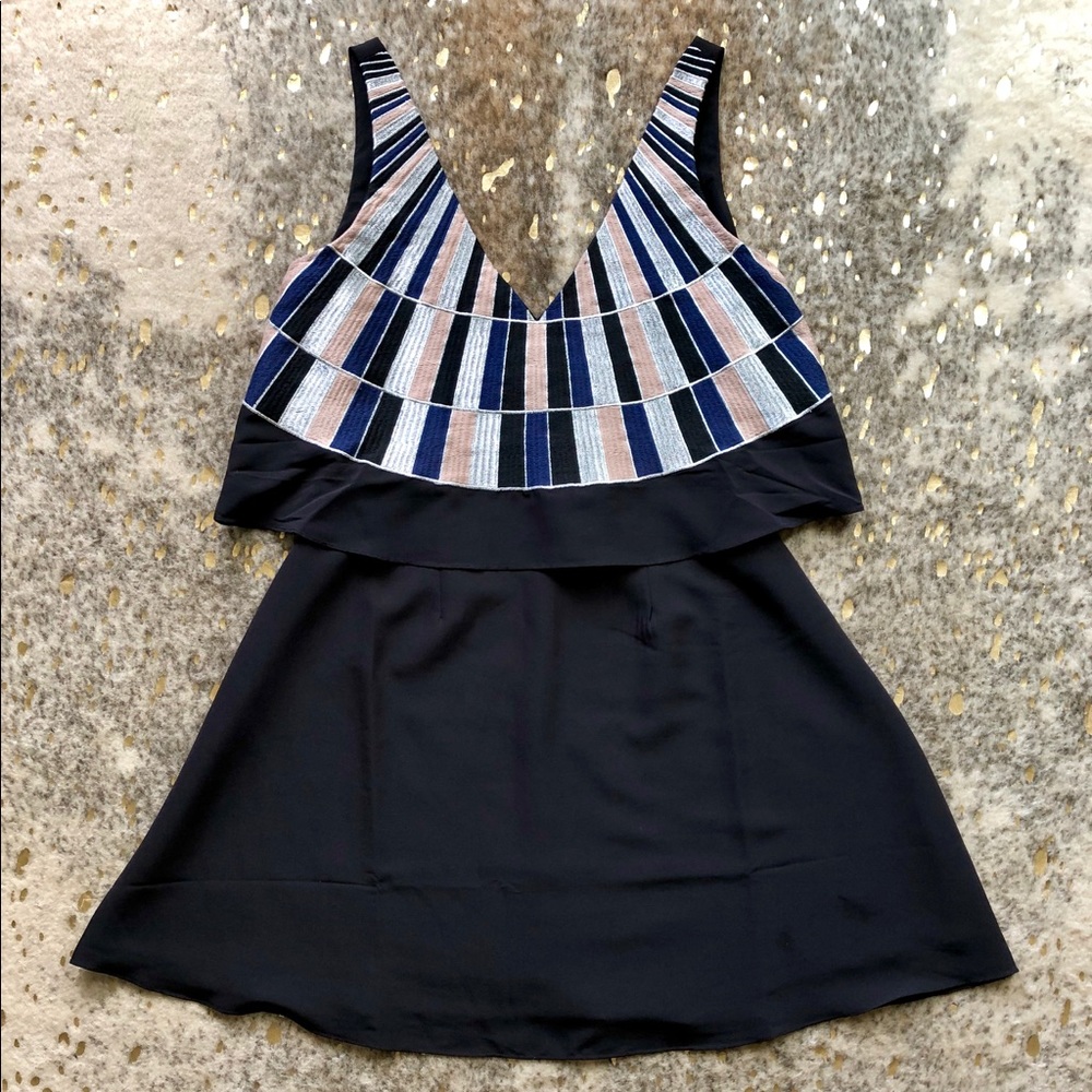 Mara Hoffman Patterned Front Black Mini, Size 2